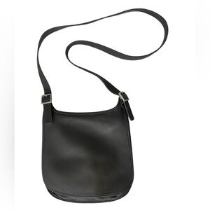 COACH Vintage Small Hippie Leather Black Flap Bag